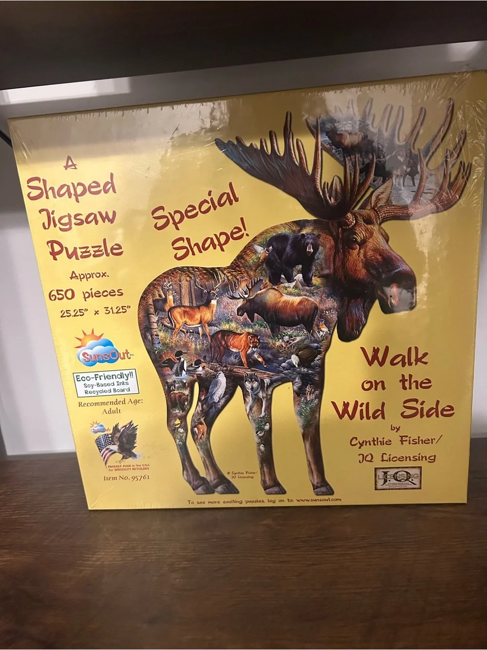 SunsOut  'Walk on the Wild Side' Yellow Moose Wall Art Puzzle by Cynthie Fisher